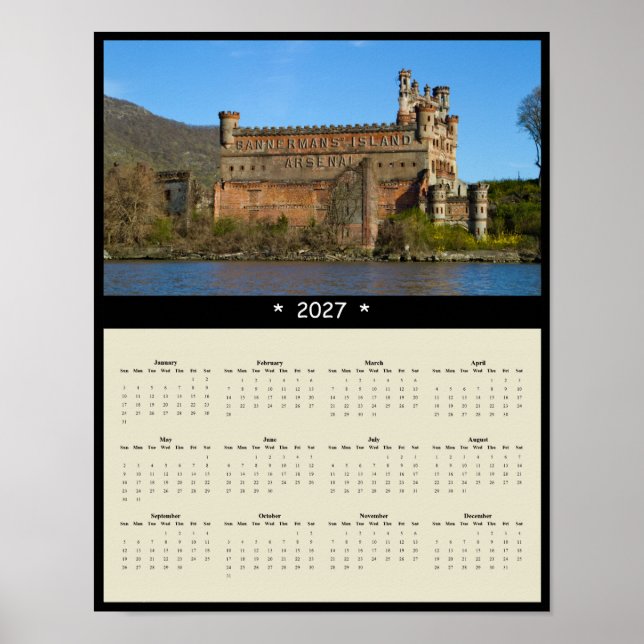Affiche Calendrier mural 2027 du château Bannerman - Hudso (Devant)