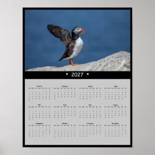 Affiche Calendrier mural 2027 du Macareux atlantique dans