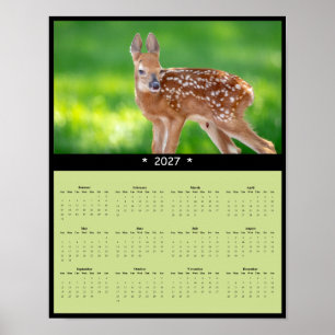 Affiche Calendrier mural 2027 Faon de cerf - Bébé de la fo