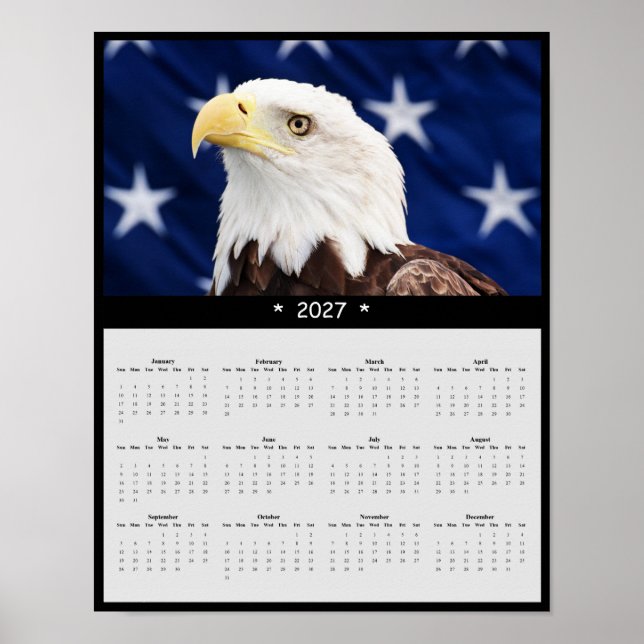 Affiche Calendrier mural 2027 Pygargue à tête blanche - Ra (Devant)
