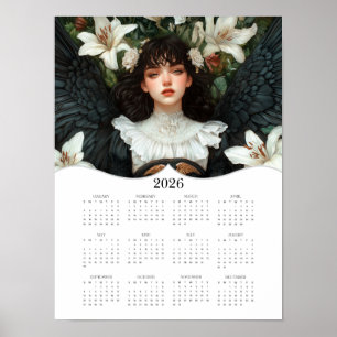 Affiche Calendrier mural annuel complet de l'ange 2026