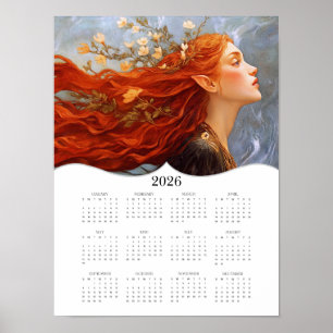 Affiche Calendrier mural annuel complet Elf 2026