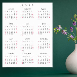 Affiche Calendrier mural annuel pour le bureau à domicile 