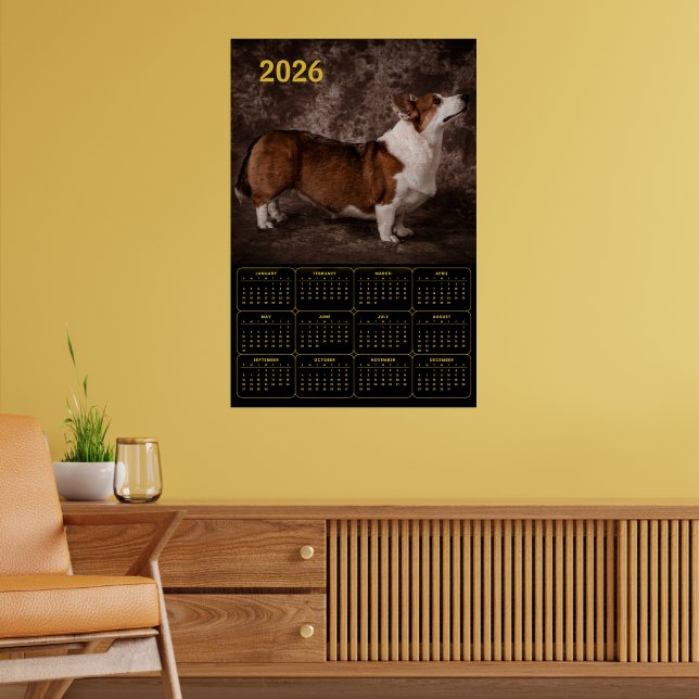 Affiche Calendrier mural Corgi 2026 (Salon 2)