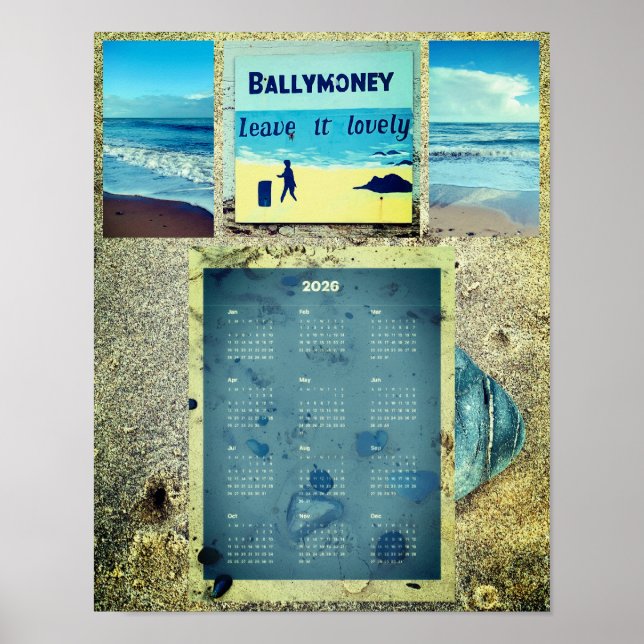 Affiche Calendrier mural de Ballymoney Beach 2026 (Devant)