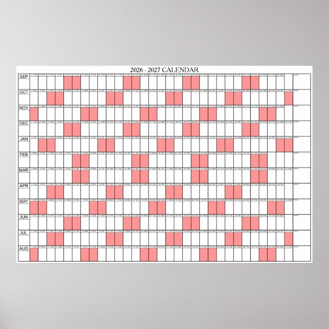Affiche Calendrier mural de l'année universitaire 2026 - 2 (Devant)