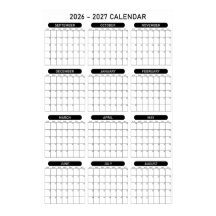 Calendrier mural de l'année universitaire 2026 - 2