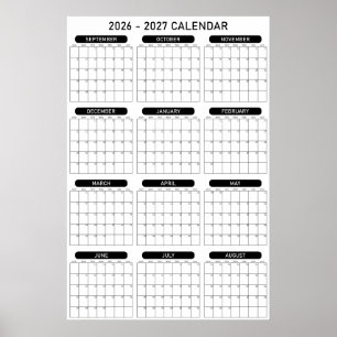 Affiche Calendrier mural de l'année universitaire 2026 - 2
