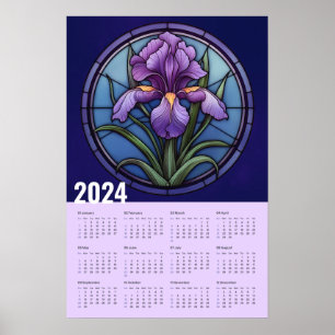 Affiche Calendrier mural Iris violet
