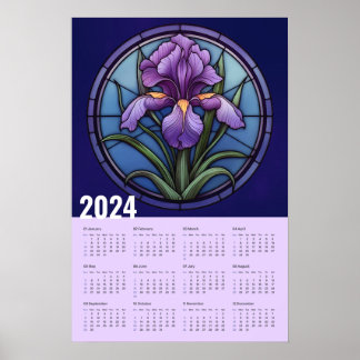 Affiche Calendrier mural Iris violet