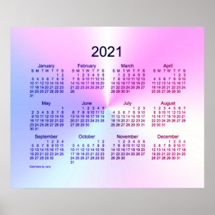 Affiche Calendrier mural scintillant de Miami 2021 par Jan
