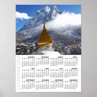 Affiche Calendrier Népal 2027, Ama Dablan, Sagarmatha