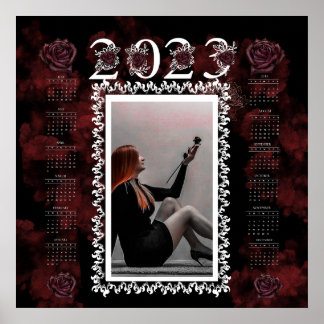 Affiche Calendrier personnalisable 2023 de style gothique