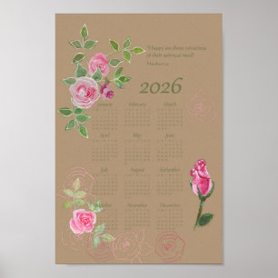 Affiche Calendrier personnalisable de texte annuel JW