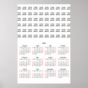 Affiche Calendrier personnalisé 2024 Créer votre propre af