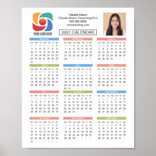 Affiche Calendrier personnalisé 2027 Entreprise Logo Socié
