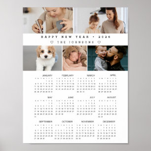 Affiche Calendrier personnalisé avec photos Nouvel An 12 m