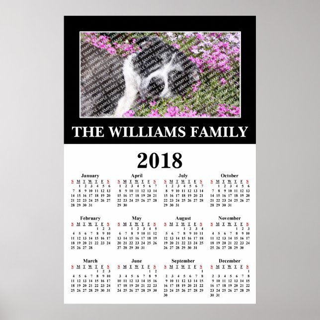 Affiche Calendrier personnalisé avec votre photo préférée  (Devant)