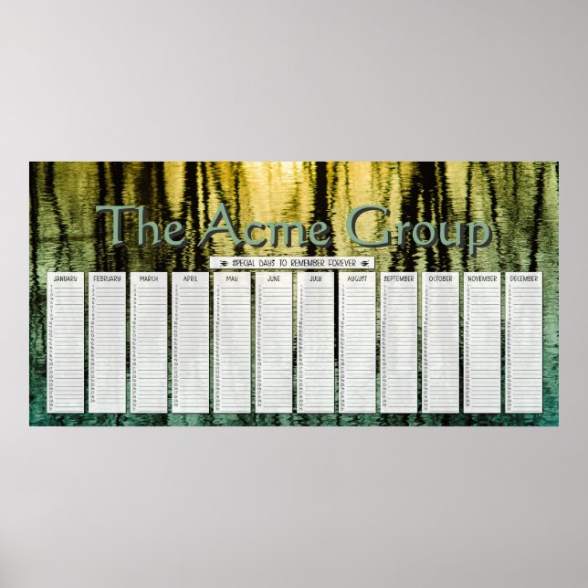 Affiche Calendrier personnalisé de jours spéciaux avec ref (Devant)