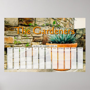 Affiche Calendrier personnalisé de jours spéciaux de plant