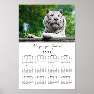 Affiche Calendrier personnalisé inspirant Photo de Tigre 2