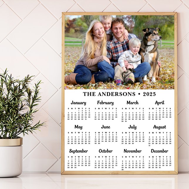 Affiche Calendrier personnalisé moderne 2026 avec photo, 1 (Créateur téléchargé)