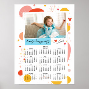 Affiche Calendrier Photo 2026 Choisissez le Bonheur Affich