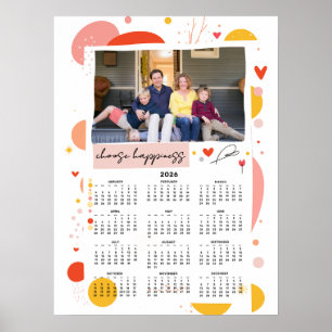 Affiche Calendrier Photo 2026 Choisissez le Bonheur Affich