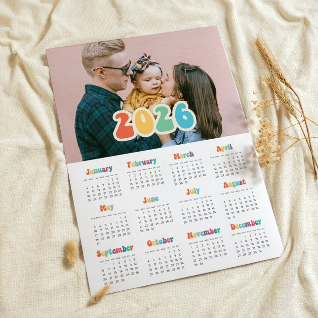 Affiche Calendrier photo Hippie 2025 des années 60 rétro (Créateur téléchargé)