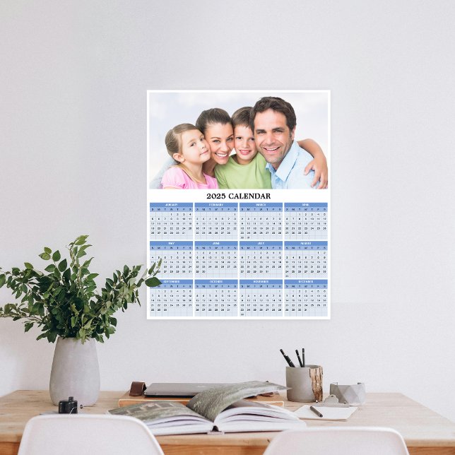 Affiche Calendrier photo personnalisé 2025 (Personalize 2025 with our custom photo calendar poster—display a favorite photo and stay organized.)