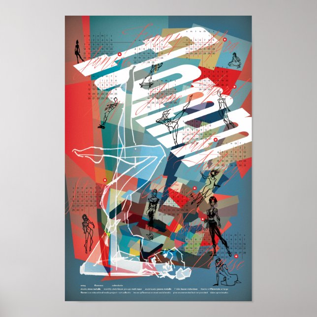 Affiche CALENDRIER pin-up 2024 FLOMMus (Devant)