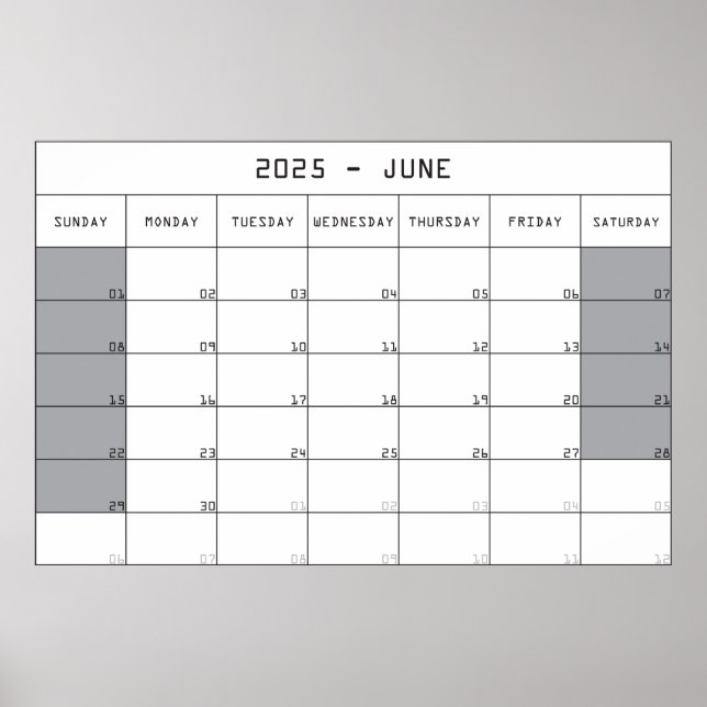 Affiche calendrier planificateur juin 2025 grands espaces  (Devant)