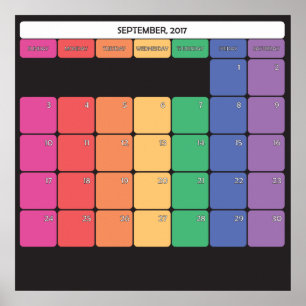 Affiche Calendrier planificateur septembre 2017