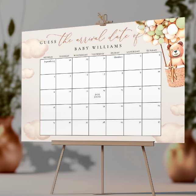 Affiche Calendrier pour deviner la date prévue d'accouchem (Créateur téléchargé)