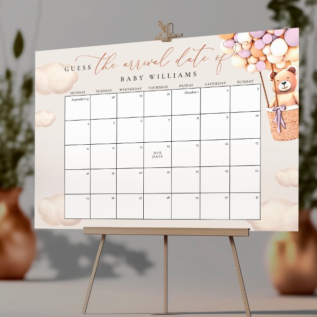 Affiche Calendrier pour deviner la date prévue d'accouchem (Créateur téléchargé)