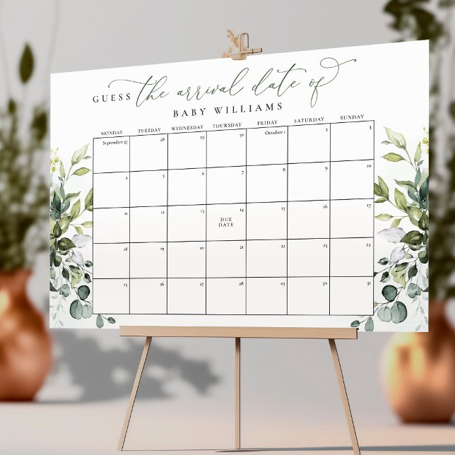 Affiche Calendrier pour deviner la date prévue Eucalyptus  (Créateur téléchargé)