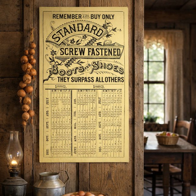 Affiche Calendrier publicitaire de chaussures et de bottes (Créateur téléchargé)