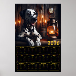 Affiche Calendrier rustique Dalmatien 2026