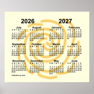 Affiche Calendrier scolaire 2026-2027 des jours ensoleillé