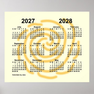 Affiche Calendrier scolaire 2027-2028 Ensoleillé par Janz