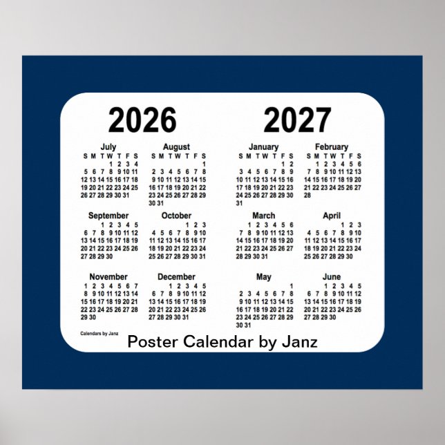 Affiche Calendrier Scolaire Bleu de la Boîte de Police 202 (Devant)