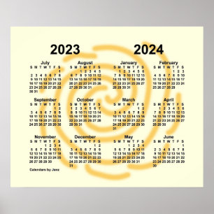 Affiche Calendrier scolaire des jours ensoleillés 2023-202