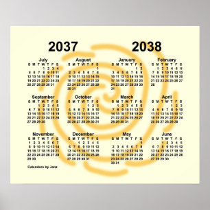 Affiche Calendrier scolaire ensoleillé 2037-2038 par Janz