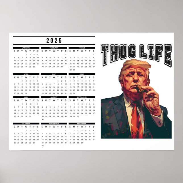 Affiche Calendrier Thug Life 2025 (Devant)