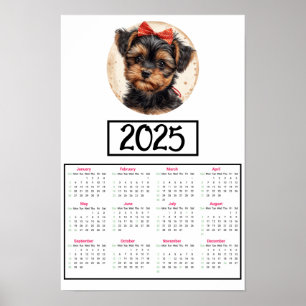 Affiche Calendrier Yorkshire Terrier 2025