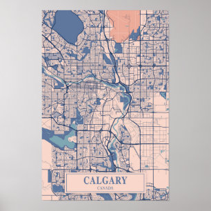 Affiche Calgary Canada Carte de voyage de la ville venteus