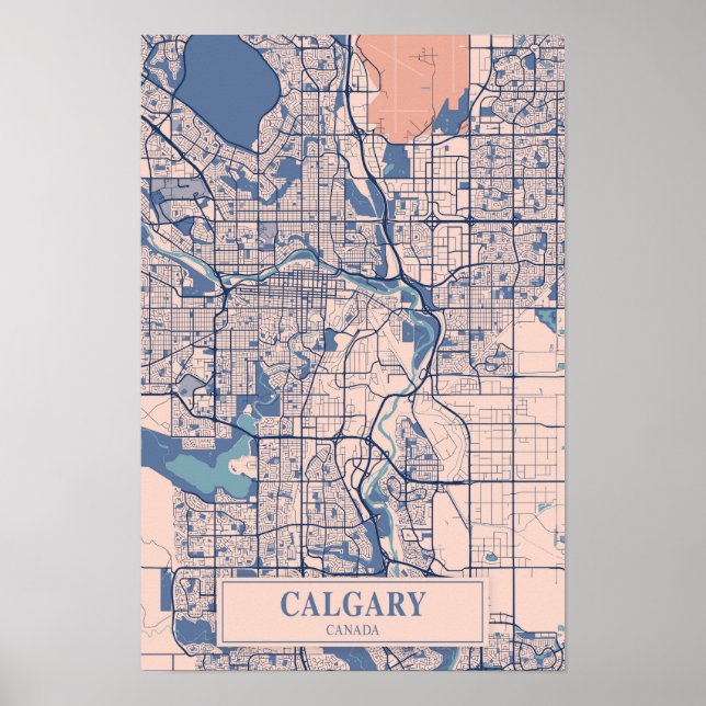 Affiche Calgary Canada Carte de voyage de la ville venteus (Devant)