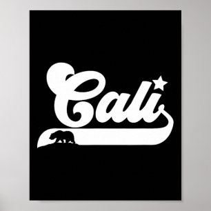 Affiche Cali Vintage Californie Ours Usa Etat Beauté Desi