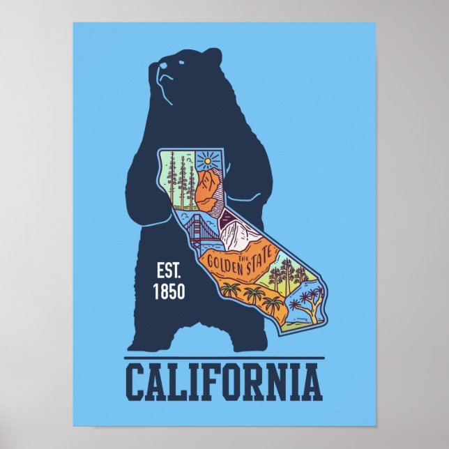 Affiche California Bear Golden State (Devant)