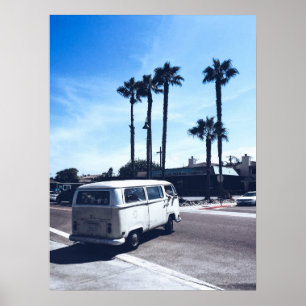 Affiche California Hippie Van